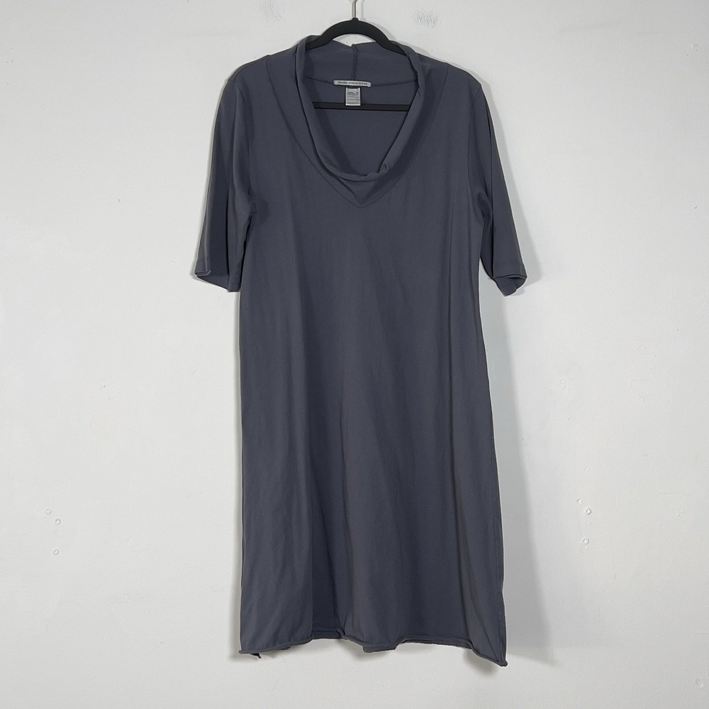 Prairie Underground Cowl Neck Midi Dress Womens Sz XXL (L) Gray Short Sleeve